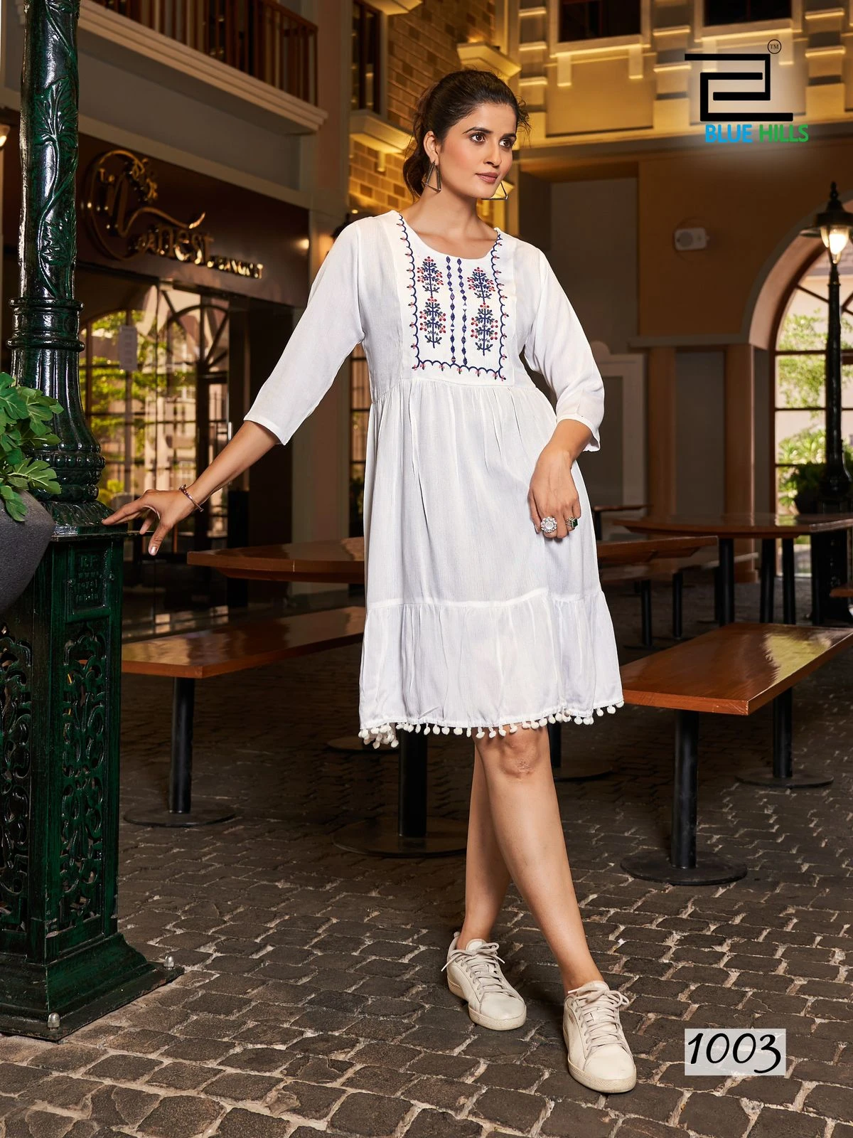 Blue Hills Ellie Wrinkle Rayon Wholesale Fancy Kurtis Catalog — Wholesale Kurtis, Blue Hills wholesale from Surat - Gallery Image 4